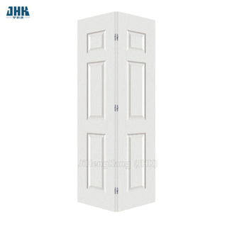 Шестипанельная двустворчатая формованная белая дверь для грунтовки