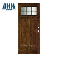 Дизайн деревянных дверей из красного дерева со стеклом