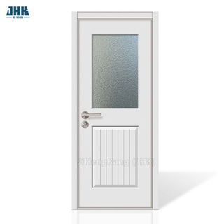 Офисная полустеклянная межкомнатная дверь из белого матового стекла